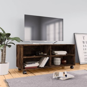 Mueble TV con ruedas madera contrachapada roble humo 90x35x35cm de vidaXL, Muebles TV - Ref: Foro24-815258, Precio: 59,21 €, ...