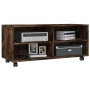 TV cabinet with wheels smoke oak plywood 90x35x35cm by vidaXL, TV Furniture - Ref: Foro24-815258, Price: 59,74 €, Discount: %