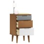 MOLDE bedside table solid brown pine wood 40x35x65 cm by vidaXL, Nightstands - Ref: Foro24-350498, Price: 83,43 €, Discount: %