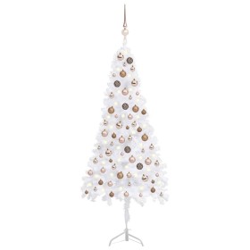 LED-Eck-Weihnachtsbaum und weiße PVC-Kugeln 150 cm von vidaXL, Weihnachtsbäume - Ref: Foro24-3077958, Preis: 47,07 €, Rabatt: %