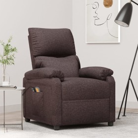 Silla de masaje elevable de tela marrón oscuro de vidaXL, Sillones de masaje eléctricos - Ref: Foro24-3110989, Precio: 391,48...