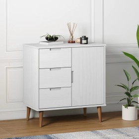 Nachttisch MOLDE aus massivem weißem Kiefernholz, 76,5 x 40 x 80 cm von vidaXL, Sideboards - Ref: Foro24-350511, Preis: 91,99...