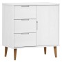 Mesita de noche MOLDE madera maciza pino blanca 76,5x40x80 cm de vidaXL, Aparadores - Ref: Foro24-350511, Precio: 91,57 €, De...