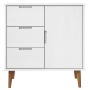 Mesita de noche MOLDE madera maciza pino blanca 76,5x40x80 cm de vidaXL, Aparadores - Ref: Foro24-350511, Precio: 91,57 €, De...