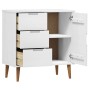 Mesita de noche MOLDE madera maciza pino blanca 76,5x40x80 cm de vidaXL, Aparadores - Ref: Foro24-350511, Precio: 91,57 €, De...