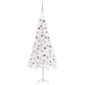 LED-Eck-Weihnachtsbaum und weiße PVC-Kugeln 210 cm von vidaXL, Weihnachtsbäume - Ref: Foro24-3077960, Preis: 64,99 €, Rabatt: %