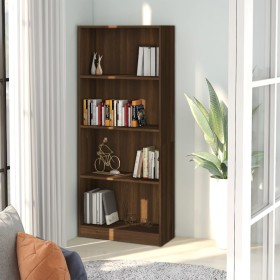 4-tier oak brown wood shelf 60x24x142 cm by vidaXL, Bookcases and shelves - Ref: Foro24-815431, Price: 69,80 €, Discount: %