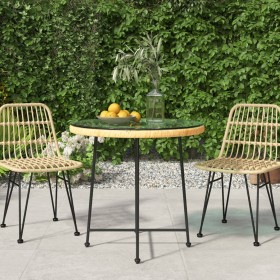 Tempered glass and steel dining table Ø80 cm by vidaXL, Garden tables - Ref: Foro24-319436, Price: 75,71 €, Discount: %