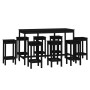 9-piece bar set solid black pine wood by vidaXL, Furniture sets for kitchens and dining rooms - Ref: Foro24-3124721, Price: 5...