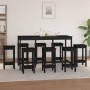 9-piece bar set solid black pine wood by vidaXL, Furniture sets for kitchens and dining rooms - Ref: Foro24-3124721, Price: 5...