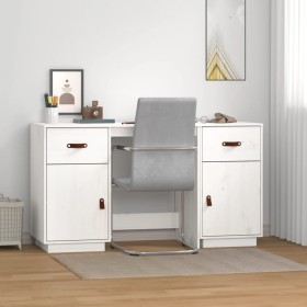 Desk and cabinets solid white pine wood 135x50x75 cm by vidaXL, Desks - Ref: Foro24-3107845, Price: 207,06 €, Discount: %