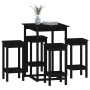 5-teiliges Bar-Set aus massivem schwarzem Kiefernholz von vidaXL, Möbelsets für Küchen und Esszimmer - Ref: Foro24-3124741, P...