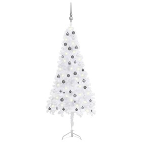 Árbol de Navidad de esquina LED y bolas PVC blanco 210 cm de vidaXL, Arboles de navidad - Ref: Foro24-3077970, Precio: 49,65 ...