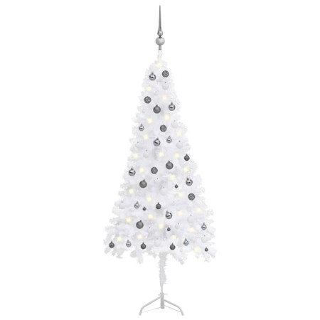 Árbol de Navidad de esquina LED y bolas PVC blanco 210 cm de vidaXL, Arboles de navidad - Ref: Foro24-3077970, Precio: 49,65 ...