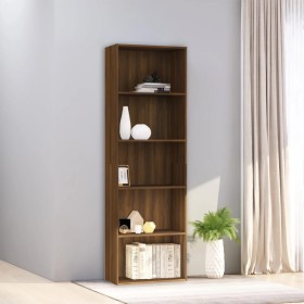 5-tier oak brown plywood shelf 60x30x189 cm by vidaXL, Bookcases and shelves - Ref: Foro24-815401, Price: 102,99 €, Discount: %