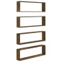 Cubic wall shelf 4 pcs smoked oak wood 100x15x30cm by vidaXL, Shelves and shelves - Ref: Foro24-815907, Price: 54,32 €, Disco...