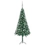 Árbol de Navidad artificial de esquina LED y bolas verde 150 cm de vidaXL, Arboles de navidad - Ref: Foro24-3077963, Precio: ...