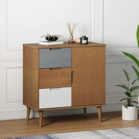 Bedside table MOLDE solid brown pine wood 76.5x40x80 cm by vidaXL, Sideboards - Ref: Foro24-350510, Price: 95,84 €, Discount: %