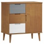 Bedside table MOLDE solid brown pine wood 76.5x40x80 cm by vidaXL, Sideboards - Ref: Foro24-350510, Price: 95,84 €, Discount: %