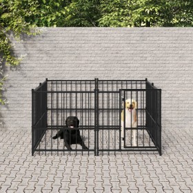 Steel outdoor kennel 3.75 m² by vidaXL, Dog kennels and fences - Ref: Foro24-3124598, Price: 253,75 €, Discount: %