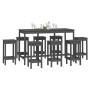 9-teiliges Bar-Set aus massivem, grauem Kiefernholz von vidaXL, Möbelsets für Küchen und Esszimmer - Ref: Foro24-3124719, Pre...