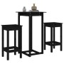 3-teiliges Bar-Set aus massivem schwarzem Kiefernholz von vidaXL, Möbelsets für Küchen und Esszimmer - Ref: Foro24-3124731, P...