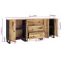 Aparador de 3 piezas de madera de mango rugosa de vidaXL, Aparadores - Ref: Foro24-3143638, Precio: 487,48 €, Descuento: %