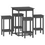 5-teiliges Bar-Set aus massivem grauem Kiefernholz von vidaXL, Möbelsets für Küchen und Esszimmer - Ref: Foro24-3124739, Prei...