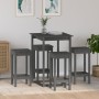 5-piece bar set solid gray pine wood by vidaXL, Furniture sets for kitchens and dining rooms - Ref: Foro24-3124739, Price: 20...