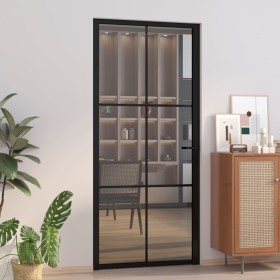 Interior door EGS glass and black aluminum 93x201.5 cm by vidaXL, Doors for the home - Ref: Foro24-350566, Price: 237,70 €, D...