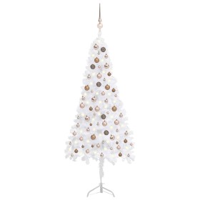 Árbol de Navidad de esquina LED y bolas PVC blanco 180 cm de vidaXL, Arboles de navidad - Ref: Foro24-3077959, Precio: 63,23 ...