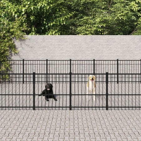 Outdoor steel dog kennel 37.64 m² by vidaXL, Dog kennels and fences - Ref: Foro24-3124638, Price: 885,76 €, Discount: %