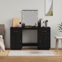 Vanity set with LED solid black pine wood by vidaXL, Bedroom Dressers - Ref: Foro24-3107843, Price: 295,24 €, Discount: %