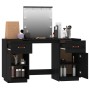 Vanity set with LED solid black pine wood by vidaXL, Bedroom Dressers - Ref: Foro24-3107843, Price: 295,24 €, Discount: %