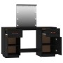 Vanity set with LED solid black pine wood by vidaXL, Bedroom Dressers - Ref: Foro24-3107843, Price: 295,24 €, Discount: %