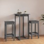 3-piece solid pine wood bar set in gray. by vidaXL, Furniture sets for kitchens and dining rooms - Ref: Foro24-3124729, Price...