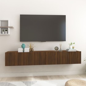 Hängende TV-Möbel, 3 Stück, Eichenholz, braun, 60 x 30 x 30 cm von vidaXL, TV-Möbel - Ref: Foro24-815875, Preis: 102,99 €, Ra...