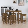 7-piece bar set solid honey brown pine wood by vidaXL, Furniture sets for kitchens and dining rooms - Ref: Foro24-3124710, Pr...