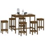 7-piece bar set solid honey brown pine wood by vidaXL, Furniture sets for kitchens and dining rooms - Ref: Foro24-3124710, Pr...