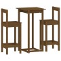 Set de bar 3 piezas madera maciza de pino marrón miel de vidaXL, muebles para cocinas y comedores - Ref: Foro24-3124735, Prec...