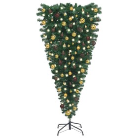 Árbol de Navidad artificial invertido con LEDs y bolas 240 cm de vidaXL, Arboles de navidad - Ref: Foro24-3078018, Precio: 10...