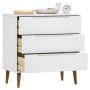 MOLDE bedside table solid white pine wood 80x40x80 cm by vidaXL, Drawers - Ref: Foro24-350505, Price: 147,60 €, Discount: %