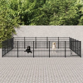 Steel outdoor kennel 23.52 m² by vidaXL, Dog kennels and fences - Ref: Foro24-3124635, Price: 656,06 €, Discount: %