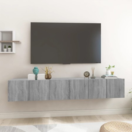 Hanging TV furniture 3 pcs gray Sonoma wood 60x30x30 cm by vidaXL, TV Furniture - Ref: Foro24-815872, Price: 105,58 €, Discou...