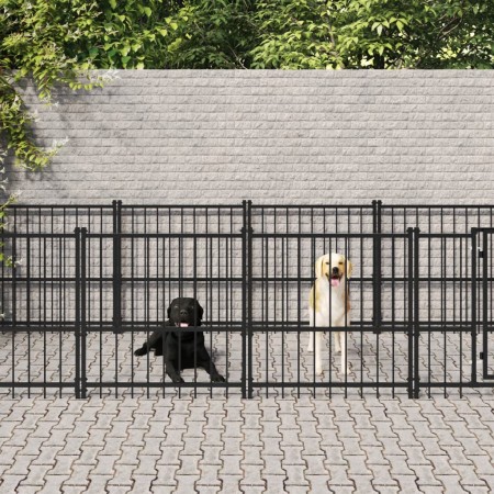 Outdoor steel dog kennel 18.77 m² by vidaXL, Dog kennels and fences - Ref: Foro24-3124606, Price: 823,99 €, Discount: %