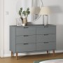 MOLDE bedside table solid gray pine wood 113x40x80 cm by vidaXL, Drawers - Ref: Foro24-350509, Price: 219,51 €, Discount: %