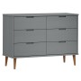 Mesita de noche MOLDE madera maciza de pino gris 113x40x80 cm de vidaXL, Cajoneras - Ref: Foro24-350509, Precio: 204,84 €, De...