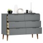 MOLDE bedside table solid gray pine wood 113x40x80 cm by vidaXL, Drawers - Ref: Foro24-350509, Price: 219,51 €, Discount: %