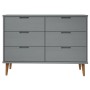 MOLDE bedside table solid gray pine wood 113x40x80 cm by vidaXL, Drawers - Ref: Foro24-350509, Price: 219,51 €, Discount: %