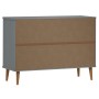 Mesita de noche MOLDE madera maciza de pino gris 113x40x80 cm de vidaXL, Cajoneras - Ref: Foro24-350509, Precio: 204,84 €, De...